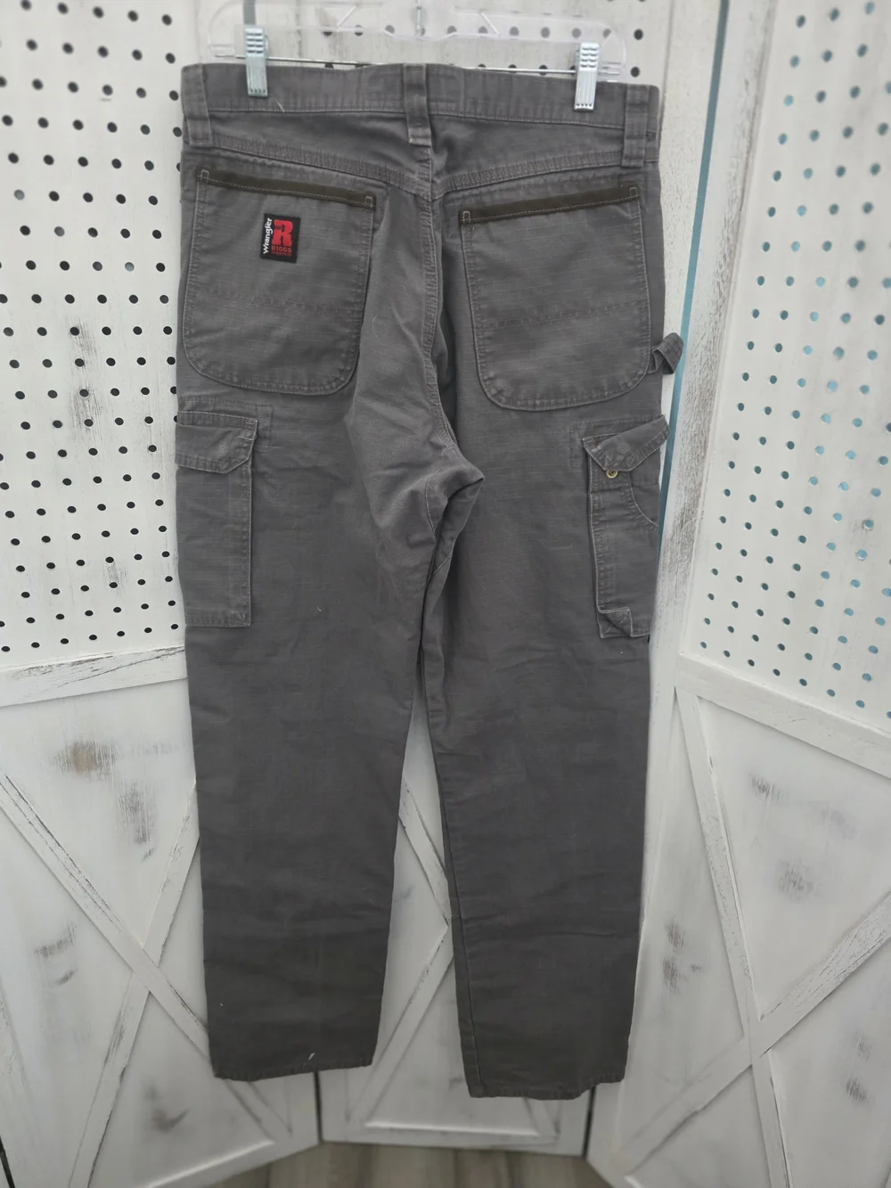 Wrangler Riggs Men's Gray Cargo Work Pants Size 32x36